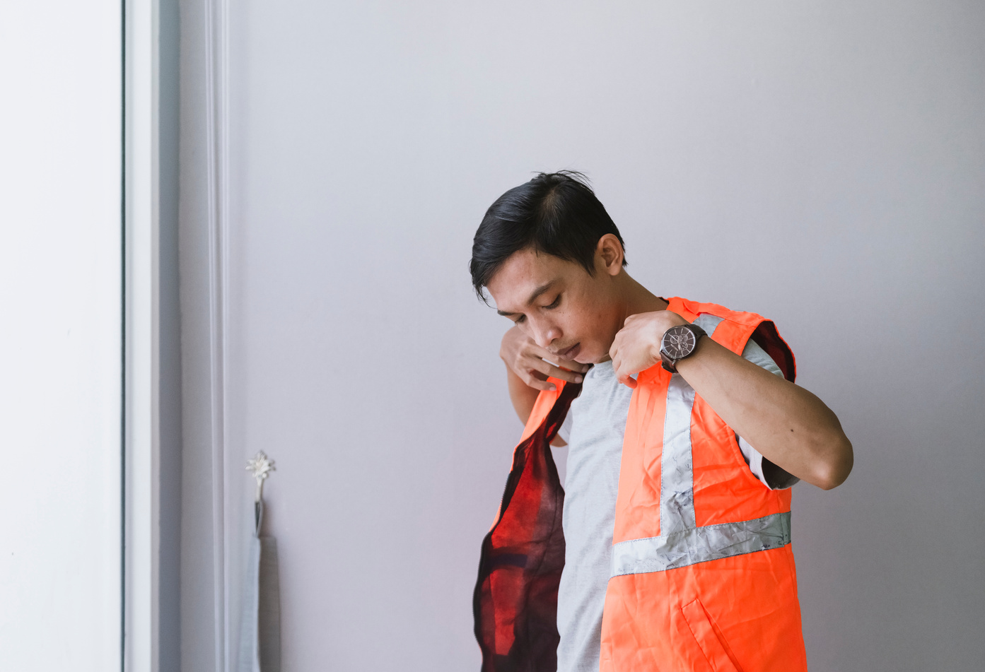 Man Wearing a High-Vis Vest